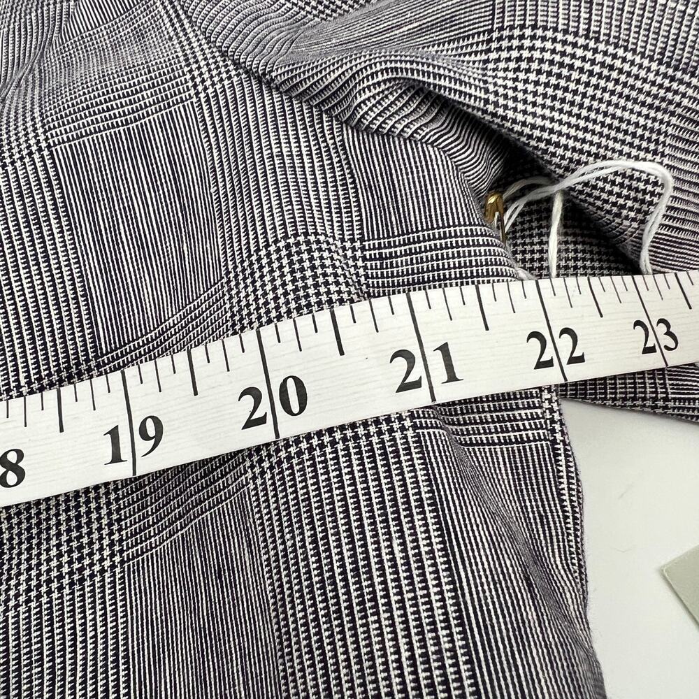 Tamotsu 100% Linen Blazer Jacket Womens 1XP Navy Blue White Glen Plaid NEW FLAW - Picture 10 of 11